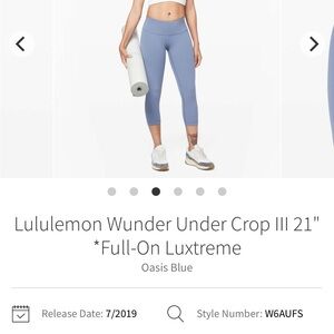 lululemon athletica Blue Capris High-Rise Crop
